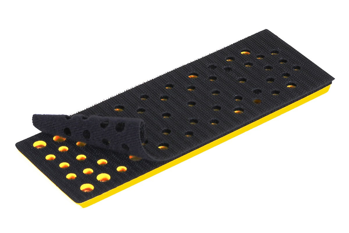 Grip backing pad for electric orbital sanders.