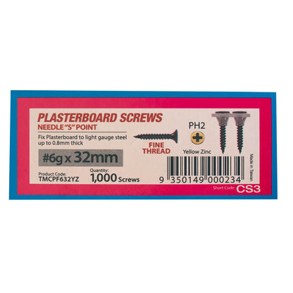 Screws 32mmx6g Collated Fine Needle 1000 (TMCPF632YZ)